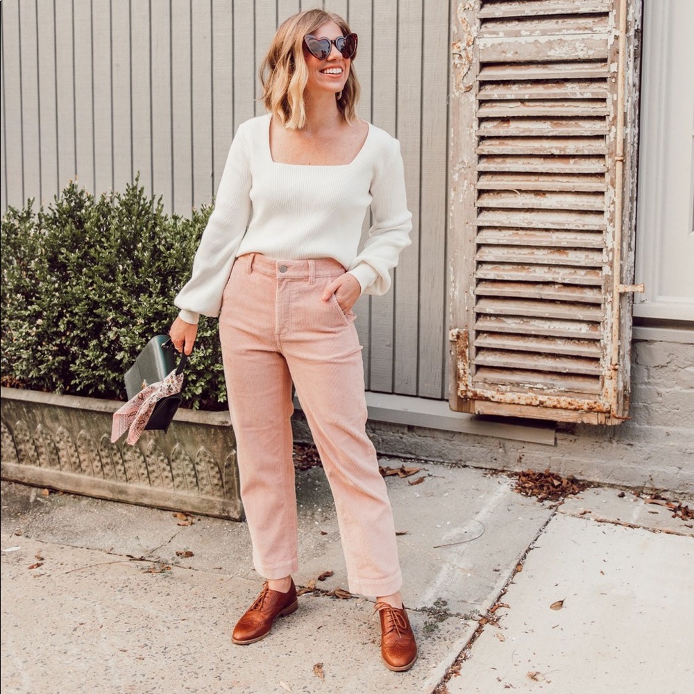 Everlane Pink Straight Leg Pants